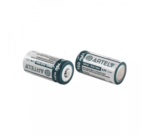 Аккумуляторная батарея RCR123 ARTELV 3.7V Li-Ion 750 mAh